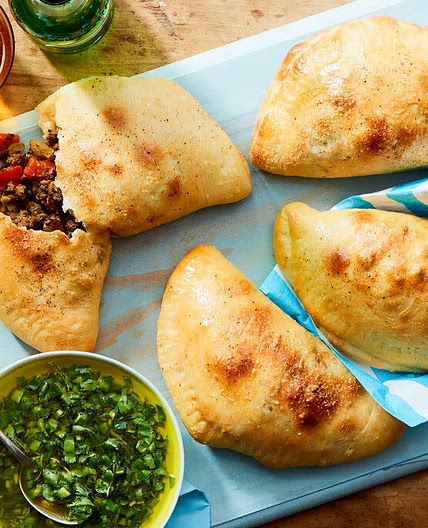 Beef Empanadas with Homemade Dough and Chimichurri Sauce