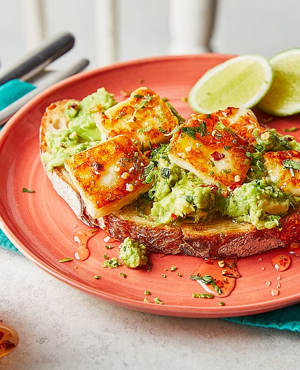 Hot honey halloumi avocado toast