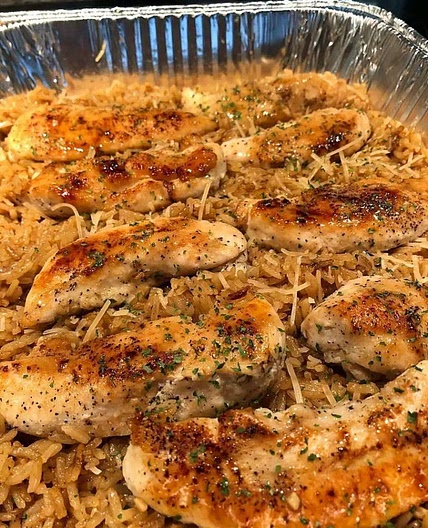 Chicken tenders with rice