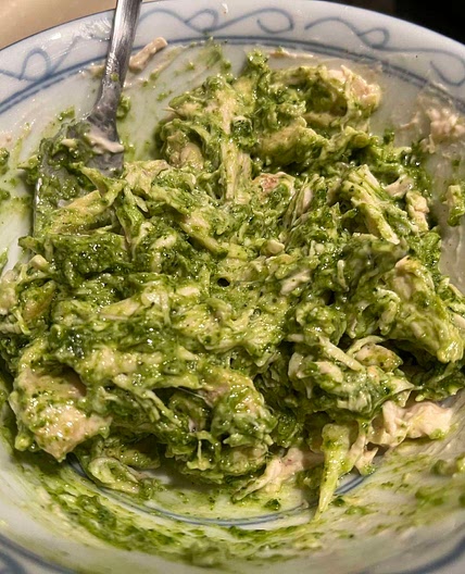 Basil Pesto Shredded Chicken