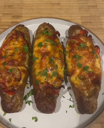  Cheesy Stuffed Sausages 