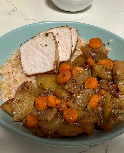 Pork tenderloin and Apple Risotto