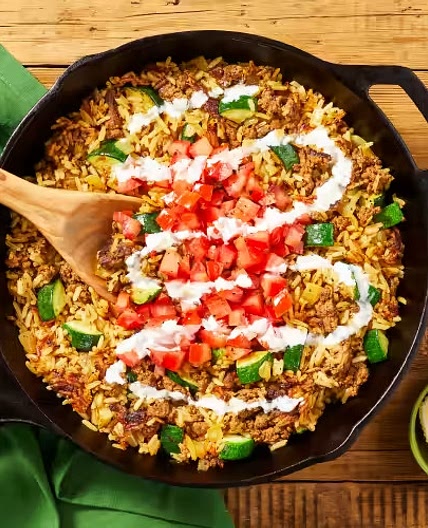 HF Fully Loaded Turkey and Rice Skillet