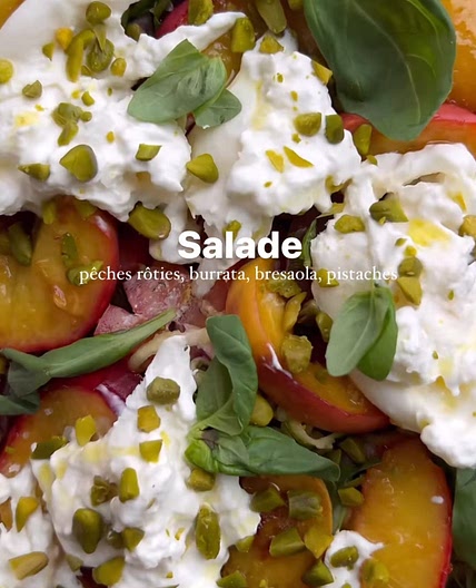 Salade de pêche rôtie