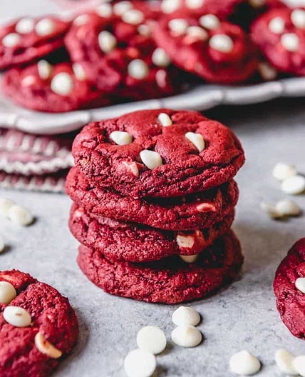 Red Velvet Chocolate Chip Cookies