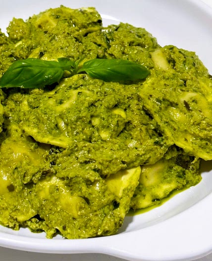Ravioli in Basil and Yogurt Pesto