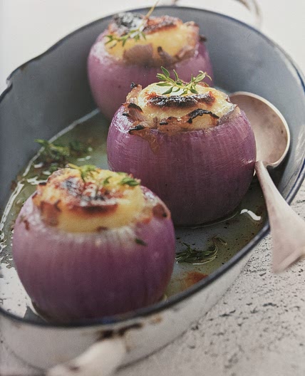 Oignons caramélisés farcis au chèvre