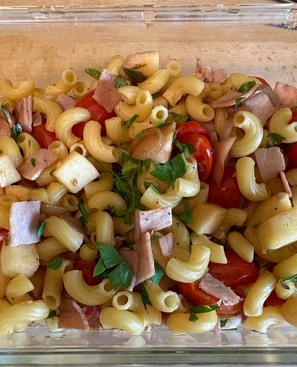Pasta with persillade topping
