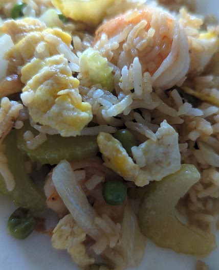 Shrimp and egg, crispy fried rice