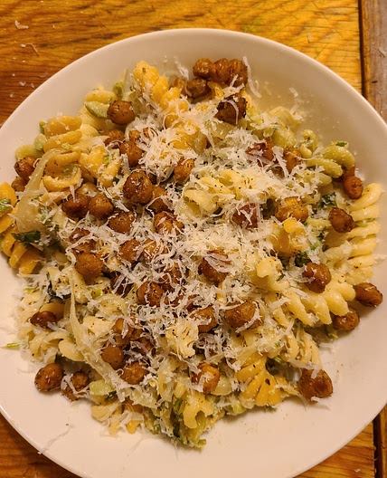 Mediterranean Tahini and Chickpea Pasta