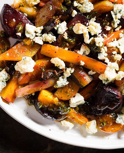 Balsamic Beets & Carrots w/ Blue Cheese