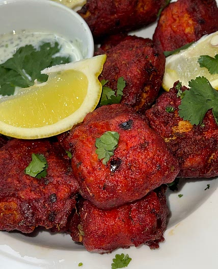 Masala Fish Fry with a Yoghurt, Coriander and Mint Dip