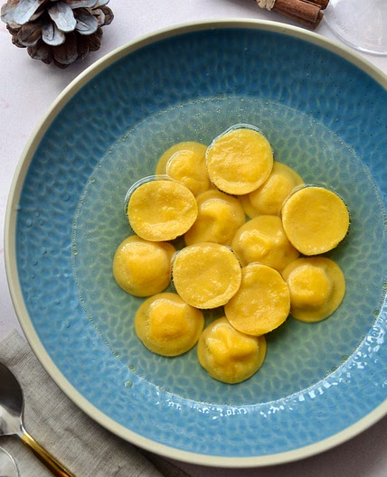 Potato Anolini with egg yolk dough
