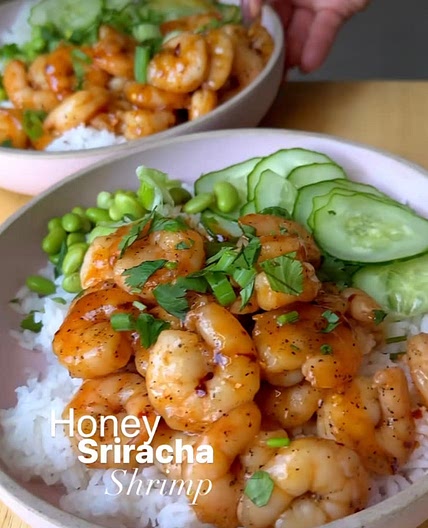 Instagram honey sriracha shrimp