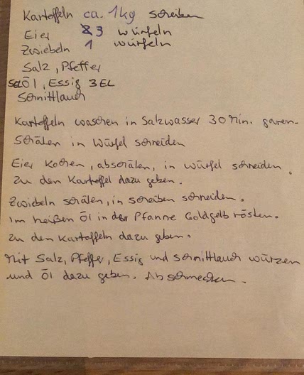 Kartoffelsalat mit Essig und Öl