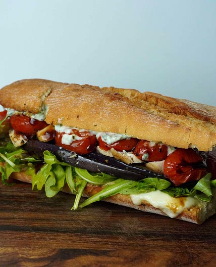 Chicken eggplant sandwich