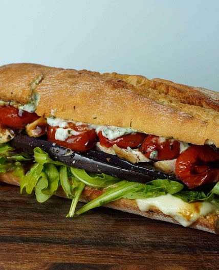 Hähnchen Auberginen Sandwich