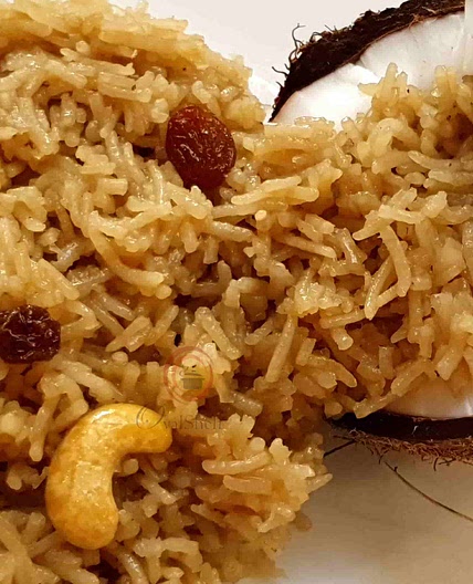 Maharashtrian Narali Bhat | Sweet Coconut Rice