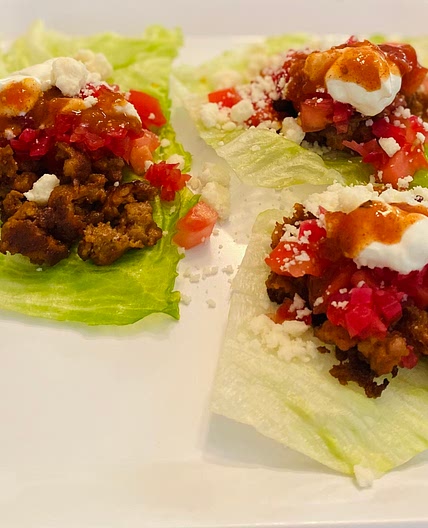 Keto lettuce “taco” wraps