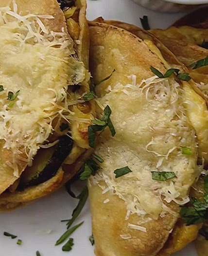 Zucchini corn tacos with three cheeses
