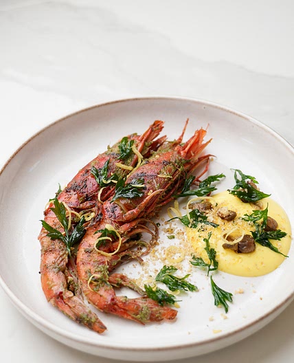 Chargrilled prawns with garlic mayo