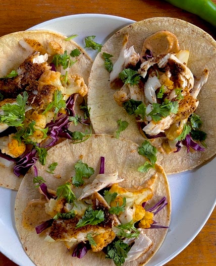 Fish and Cauliflower Tacos
