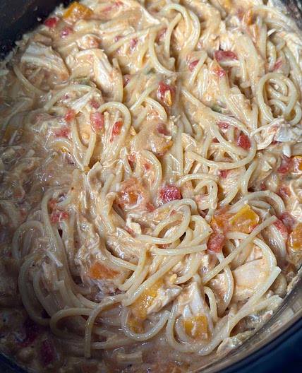 Crockpot Chicken Spaghetti