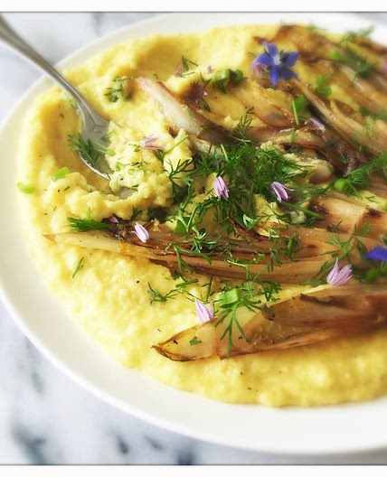 Romige Polenta met Gekarameliseerd Witlof