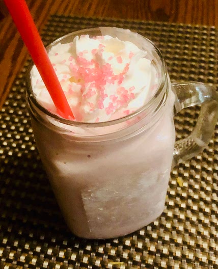 Boozy strawberry milkshake