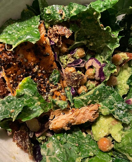 Vegan Caesar Salad With Crisp Chickpeas