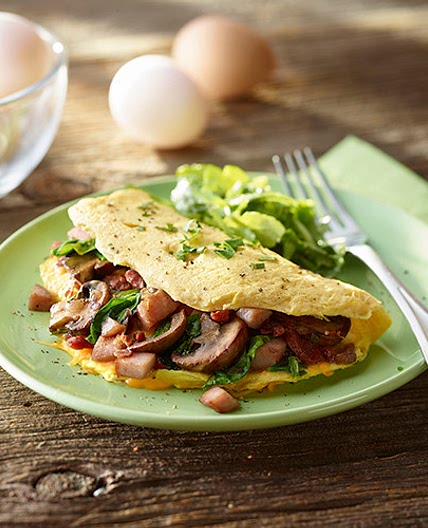 Bacon, Ham and Cheese Omelet