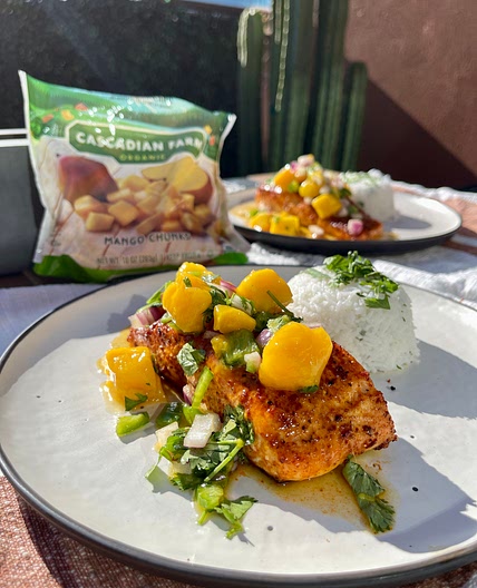Sheet Pan Salmon with Mango-Jalapeno Salsa