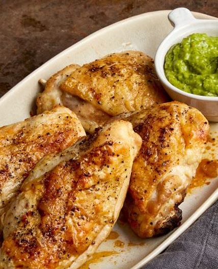Roasted Chicken with Avocado-Cilantro Sauce