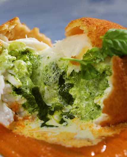Pesto-Injected Burrata Bombs