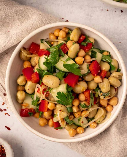 Fava Bean Chickpea Salad