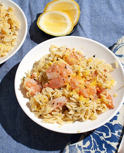 Lemon Herb Shrimp with Orzo