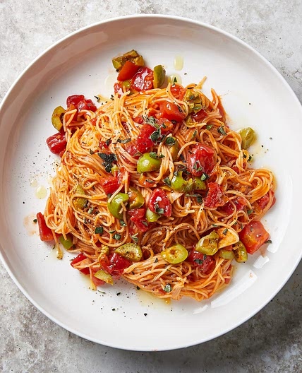 Capellini w/ Smoked Paprika & Olives