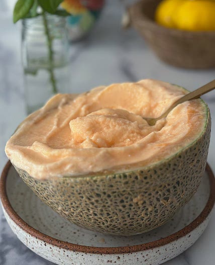 3 Ingredient Melon Rose Sorbet (dairy free)