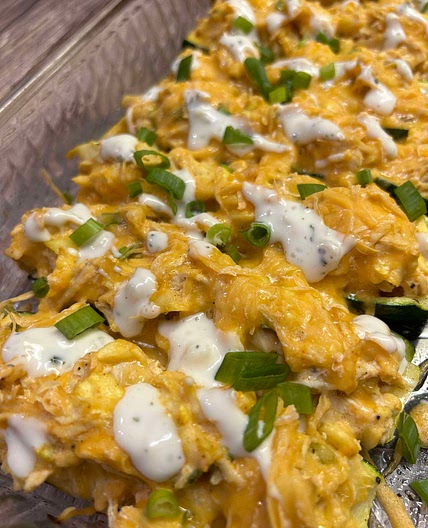 Buffalo Chicken Zucchini Boats