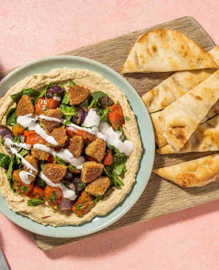 Crispy Falafel Crumble Hummus Plates