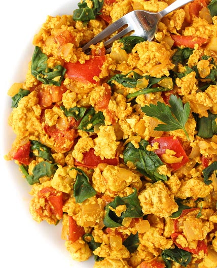 Tofu Scramble with Spinach & Tomato