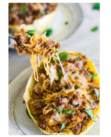Bolognese stuffed spaghetti squash