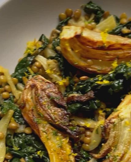 Fennel, lentils and kale