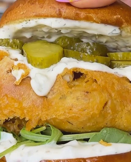 Beer batter fish burgers