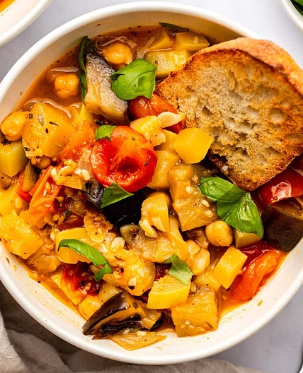 Eggplant Stew with Summer Vegetables
