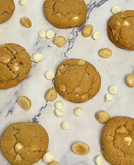 White Chocolate Macadamia Nut Cookies -