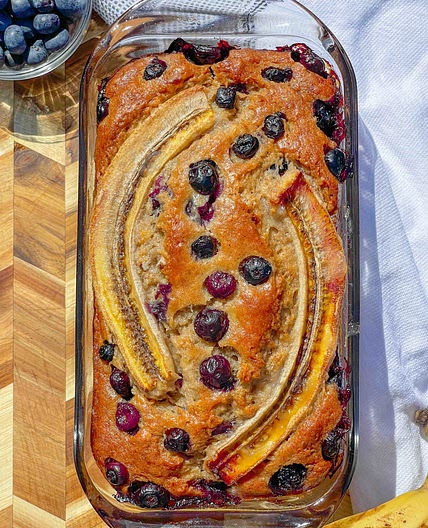 Moist Blueberry Banana Bread 