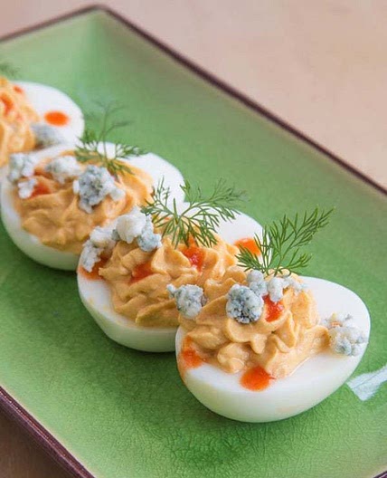 Buffalo Blue Cheese Deviled Eggs