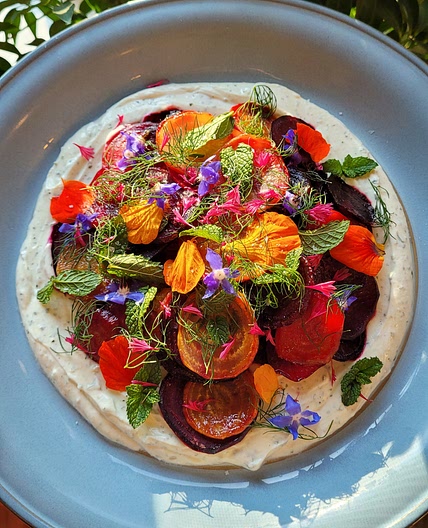 Roasted Beets & Mint Yogurt