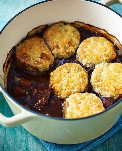Beef cobbler with cheddar and rosemary scones